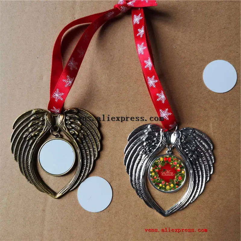 

sublimation christmas wings shape two-sided printing blank diy consumables hot transfer printing material 15pieces/lot