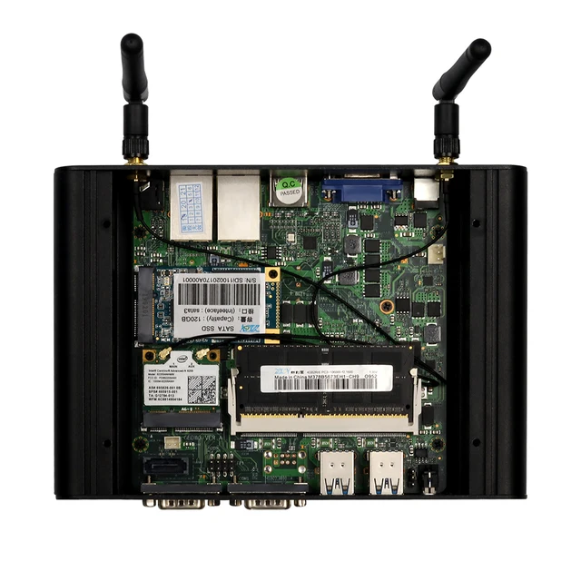 Fanless Mini PC Intel Core i7-5500U i5-5200U i3-5005U Dual Ethernet 2x RS232 HDMI VGA Video Output WiFi Support Windows Linux OS 6