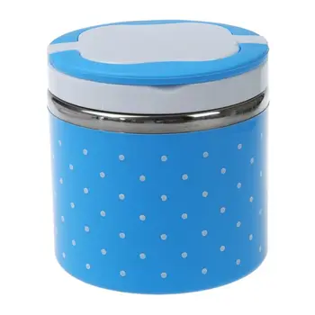 

1Layers Thermal Bento Lunch Box Thermos For Food Stainless Steel Insulation Storage food Container Dinnerware Sets Blue