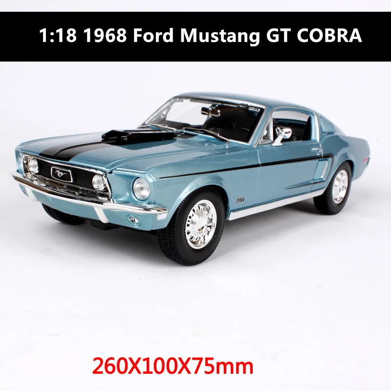 1968 Ford GTA Maisto 1:18 1968 Ford Mustang GT Модель автомобиля из сплава Модель автомобиля украшение автомобиля коллекция Подарочная игрушка Литье под давлением модель игрушка для мальчиков - Цвет: 1968 Ford GTA