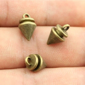 

WYSIWYG 15pcs Charms 3D Awl 12x7mm Antique Bronze Color Pendant 3D Awl Charms For Jewelry Making Jewelry Findings