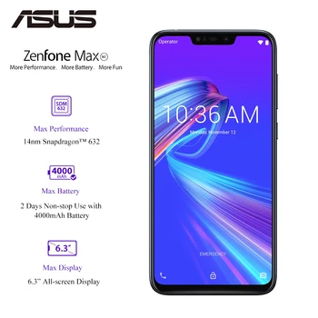Перейти на Алиэкспресс и купить Глобальная версия смартфона ASUS Zenfone Max M2(ZB633KL) 3 ГБ ОЗУ 32 Гб ПЗУ Snapdragon 632 4000 мАч Быстрая зарядка обновление LTE
