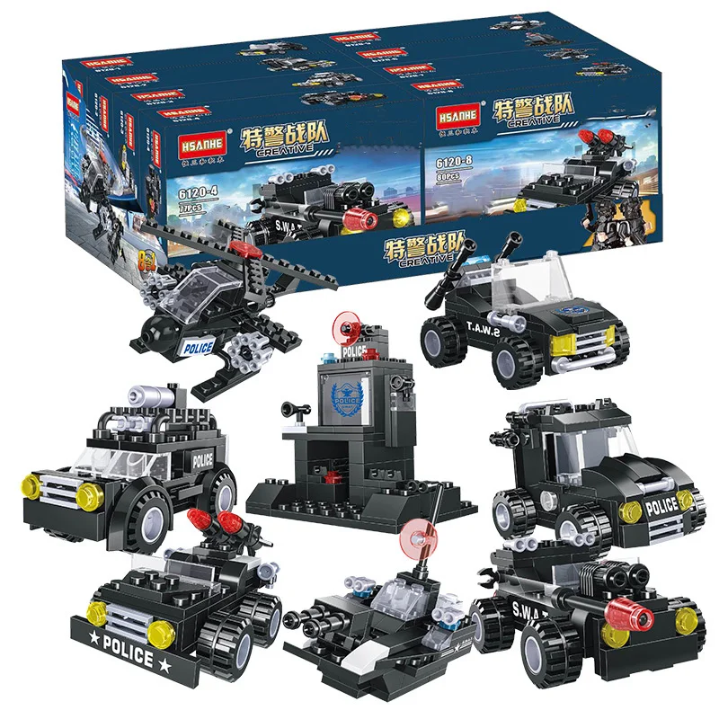 

Building Blocks Special Police Series Armored Car 8 in 1 Bricks DIY Model Set Educational Toys Compatible Blocks Bricks Toys