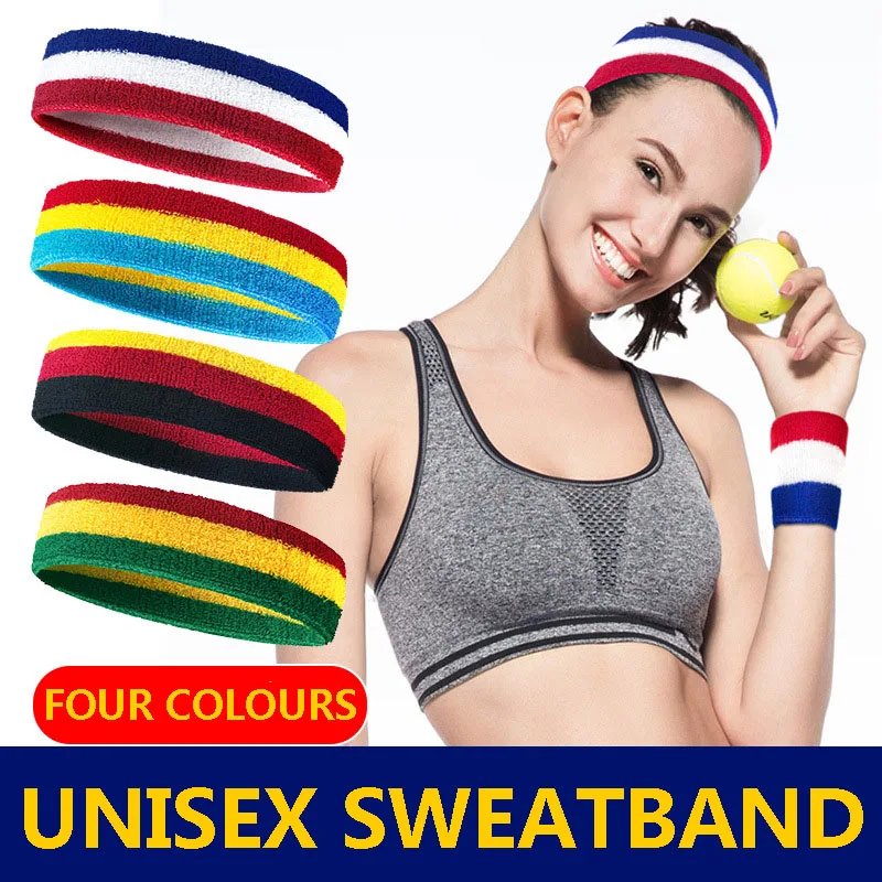Women Men Cotton Sweat//Sweatband Headband Yoga Gym Stretch Head Band For Sport