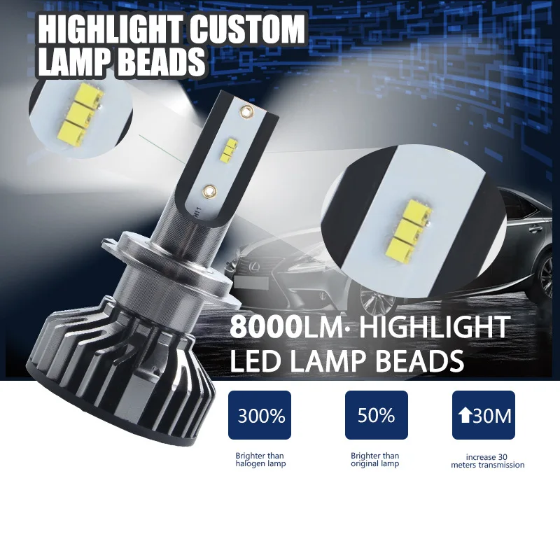 

F 2 car led headlamps h 7 led h 4 far and near light conversion lamp accessories