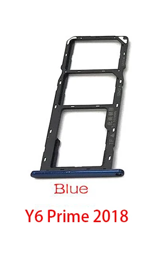 Y7 Prime 2018 Blue 10 шт./лот Micro Nano SIM держатель для карт лоток адаптер держателя слота разъем для huawei Y6 Y7 Prime Y9 - Цвет: Y7 Prime 2018 Blue
