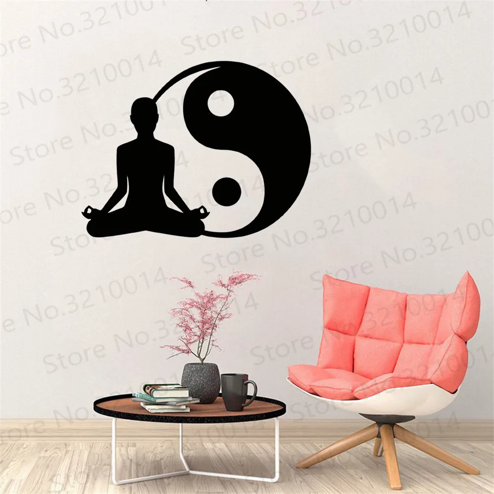 Yoga Fitness Yin Yang Wall Sticker Removeable Vinyl Decor Decal Lotus Posture Stickers Home Interior Murals Art Decoration Pw3 Wall Stickers Aliexpress