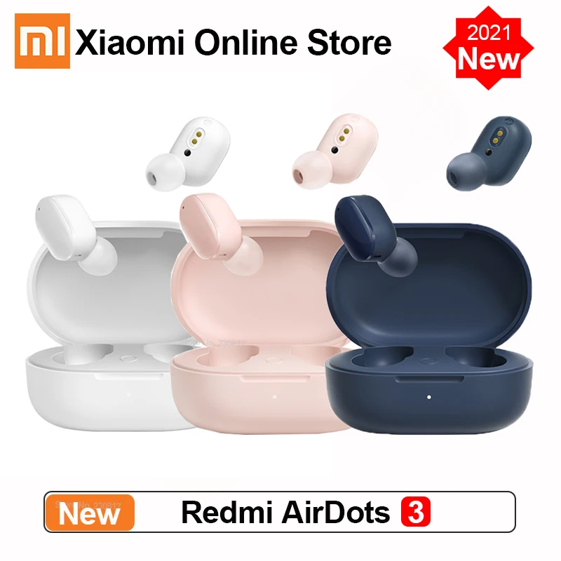 Беспроводные наушники Xiaomi Redmi AirDots 3, беспроводные наушники Bluetooth 2021 aptX, наушники вкладыши TWS с поддержкой Bluetooth 5,2 и микрофоном 
