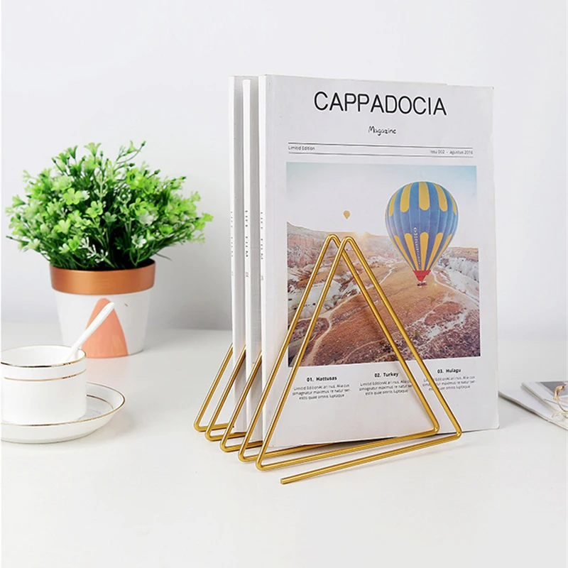 

Metal Book Holder Stand Solid 4 Grid Photo File Storage Shelf Desktop Nordic Wrought Iron File Holder Office Desk Organizer