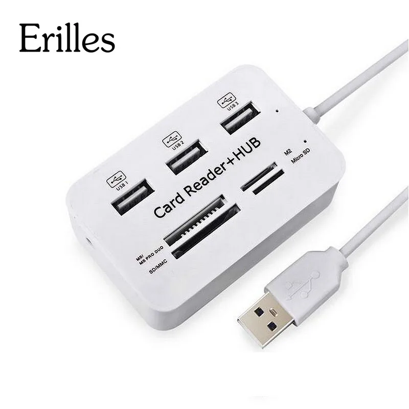 Erilles Мульти Микро usb-хаб 2 0 OTG комбинированный USB сплиттер SD TF кардридер удлинитель