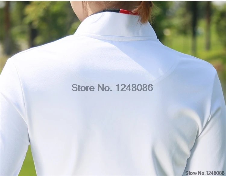 Осенне-весенняя одежда для гольфа, Женская тренировочная футболка с длинными рукавами, Женская быстросохнущая футболка с воротником-стойкой, топы для игры в гольф, теннисные футболки, AA60455
