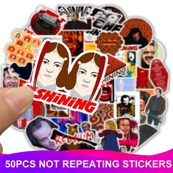 

50pcs/Pack Waterproof Horror Movie shining Stickers Skateboard Travel Suitcase Scrapbooking Phone Laptop Guita Stickers Toy