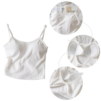 

Women Tank Top Twist Knot Basic Sleeveless Sexy Backless Spaghetti Strap Casual Beachwear Summer Fashion Solid Removable Padded