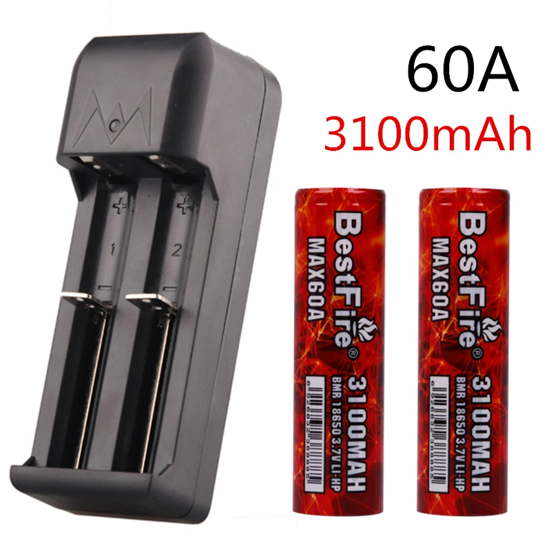 Vape Battery BestFire 3.7V 3100mAh 60A 18650 Lithium Battery Vaper 18650 Rechargeable Battery For Electronic cigarette Mods