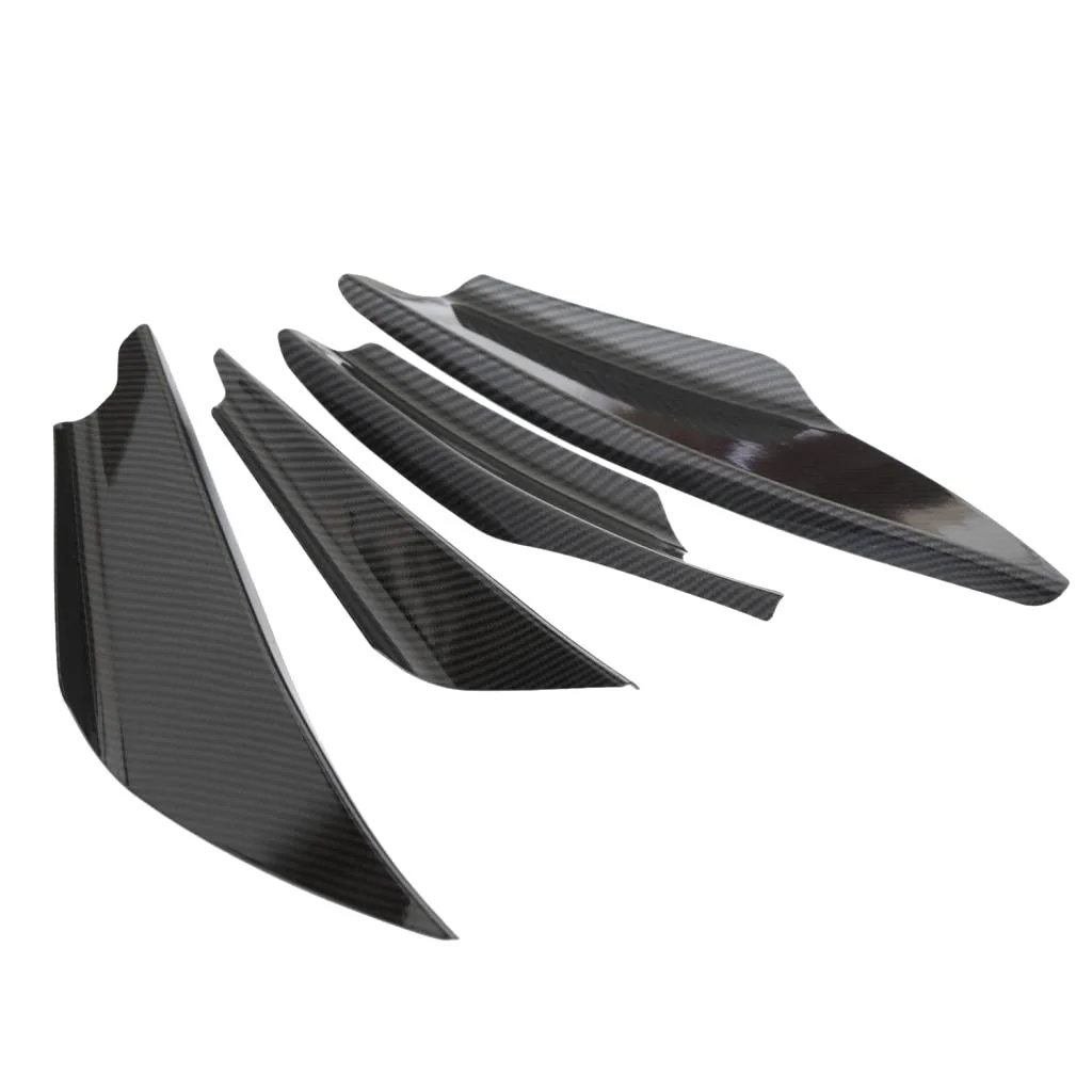 4X Durable Carbon Fiber Front Bumper Lip Splitter Fin Car Body Refit Trim