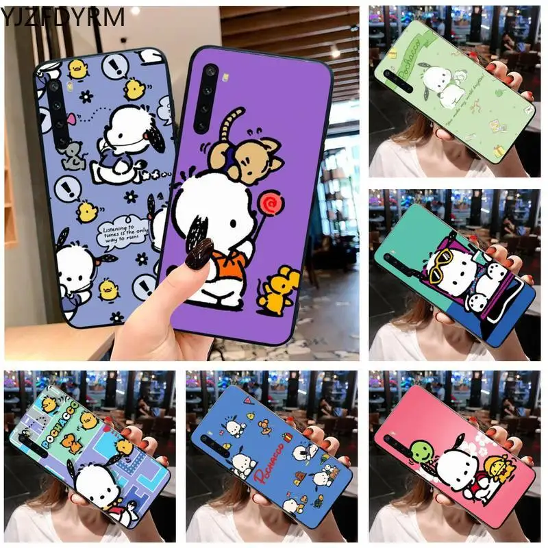 

YJZFDYRM Cute Cartoon Dog Pochacco Phone Case For OPPO Realme 6 Pro Realme C3 5 Pro C2 RENO2-Z A11X