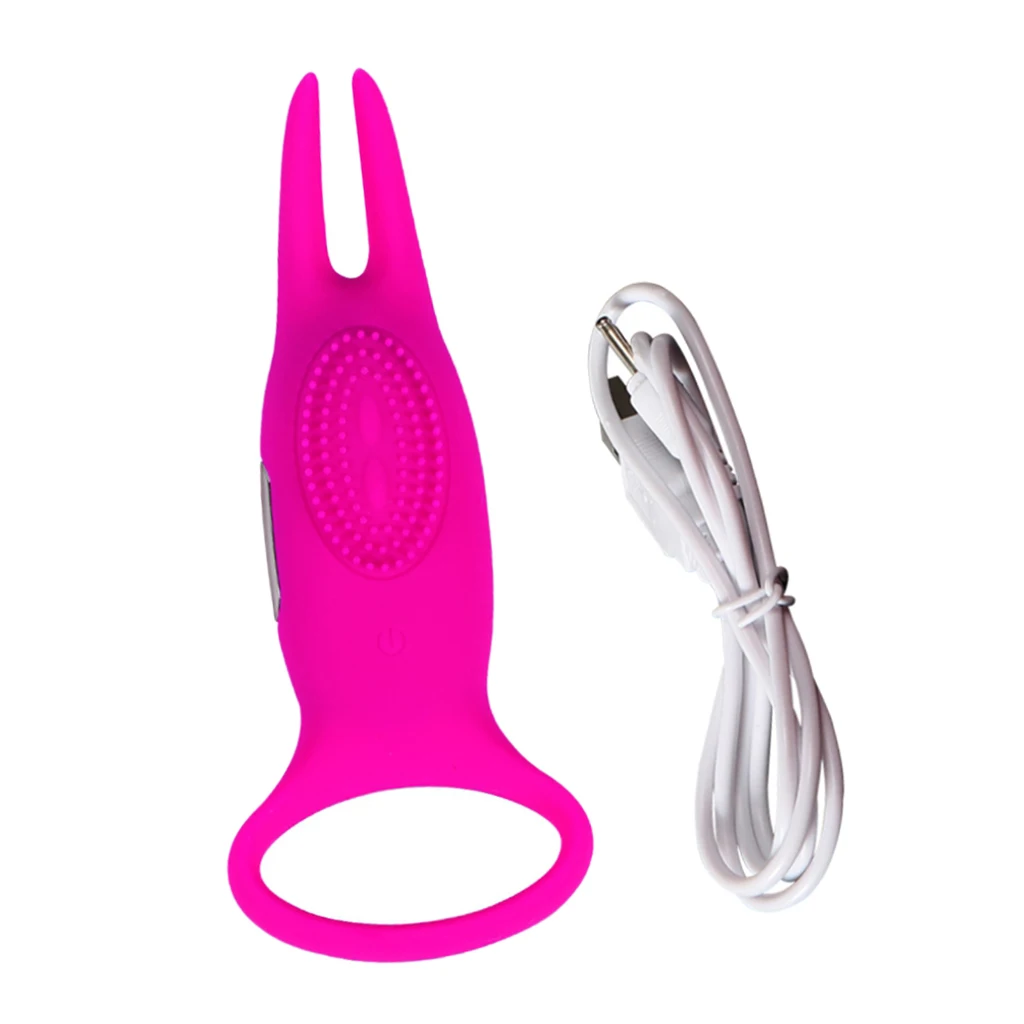Waterproof Silicone Male Peni s Vibrating Ring Sleeve with Rabbit Ears Delay Ejaculation Vibrator Massager for Couples 