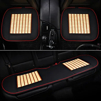 

Bamboo Summer Car Seat Cushion Cool Seat Cushion Wood Beads Home Car Anti-slip Three-piece Massage Square Cushion