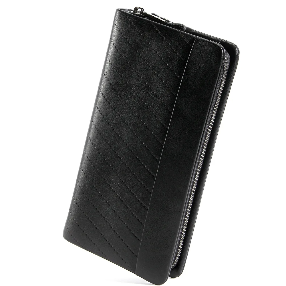 

Men Clutch Bag Soft Genuine Leather Business Zipper Clutch Bag Full-grain Leather Long Thick Large-Volume Wallet