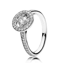 Auténtico anillo de Plata de Ley 925 Vintage Allure Clear Cz anillo pila para mujeres regalo de boda joyería de moda Europa