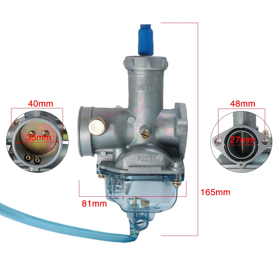 PZ27 Carburetor150cc 200cc 250cc ATV Go Kart Dirt Bike 27mm Carb with Nylon Float Bowl Manual Choke Carburetor - - Racext 21