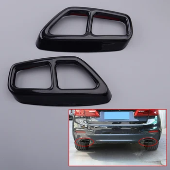 

1Pair Car Stainless Steel Black Exhaust Mufflers Pipe Cover Trim Moulding Fit For BMW 5 Series G30 G31 2020 2019 2018 2017