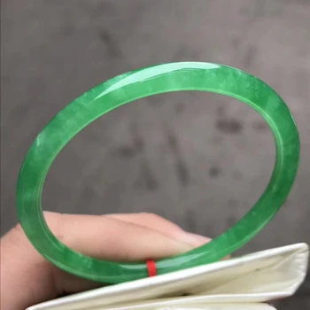 

Koraba Only One !55.5MM Certified (Grade A)100% Natural Green Jadeite JADE Bracelet Women Bangle