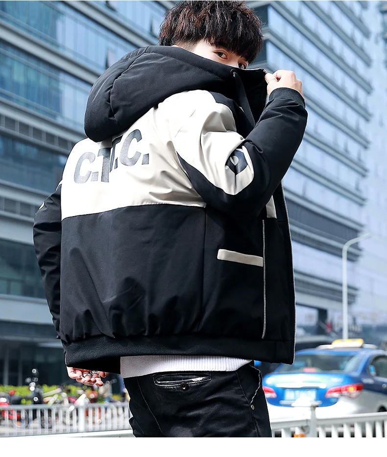 MEN'S Cotton-padded Coat Winter New Style Cotton-padded Jacket Korean-style Trend Junior High School Students Handsome down