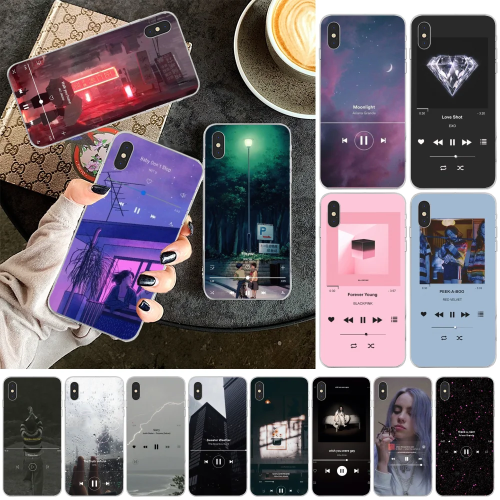 Baweite音楽壁紙電話ケースiphone 11 プロxs最大 8 7 6 6sプラスx 5 5s Se Xrカバー Half Wrapped Cases Aliexpress