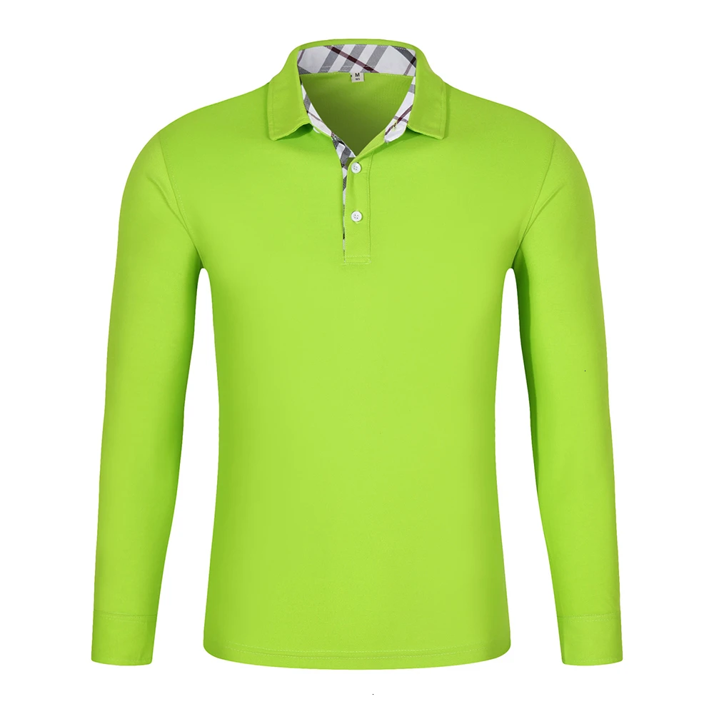LiSENBAO, высокое качество, Мужская рубашка поло, мужская с длинным рукавом, одноцветная рубашка поло, Camisa Polo Masculina, повседневная, хлопок, плюс размер, S-3XL, Топ - Цвет: 1956 Fruit Green