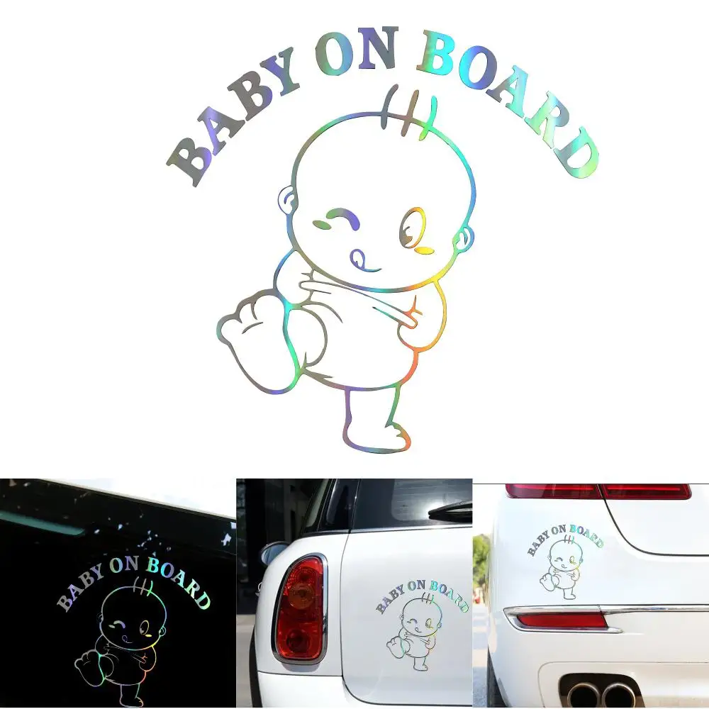 

Car Sticker 3D Baby on Board Decoration Car Warning Sticker Scratch Cover Cute Sticker Car Accessories