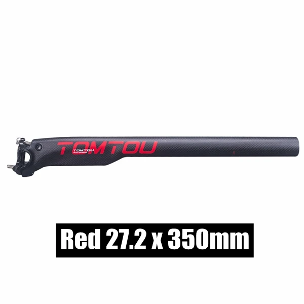 Seatpost 27.2X350mm TOMTOU матовое красное углеродное волокно дорожные велосипеды откидной руль наборы ручка Aero+ стержень+ подседельный штырь ломающиеся части для велосипеда-TS7T12 - Цвет: Seatpost 27.2X350mm