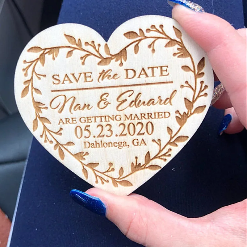 Personalized Save Date Magnets Wood Magnet Save Dates Retro Heart Shape Design Wedding Save Date Magnets Party Favors Aliexpress