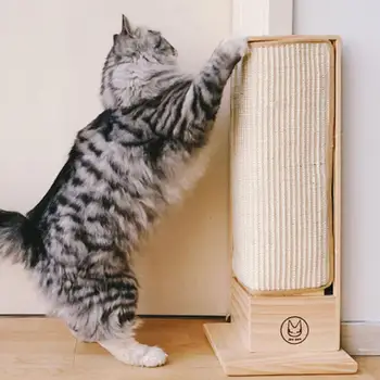 

Wooden Ultimate Scratching Post Cat Scratching Board Solid Sisal Sharpening Machine Cat Climbing Frame Pet Cat Training Toy