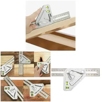 

Multifunctional Triangular Ruler Woodworking Combination Square Angle Ruler Marking Tools B88