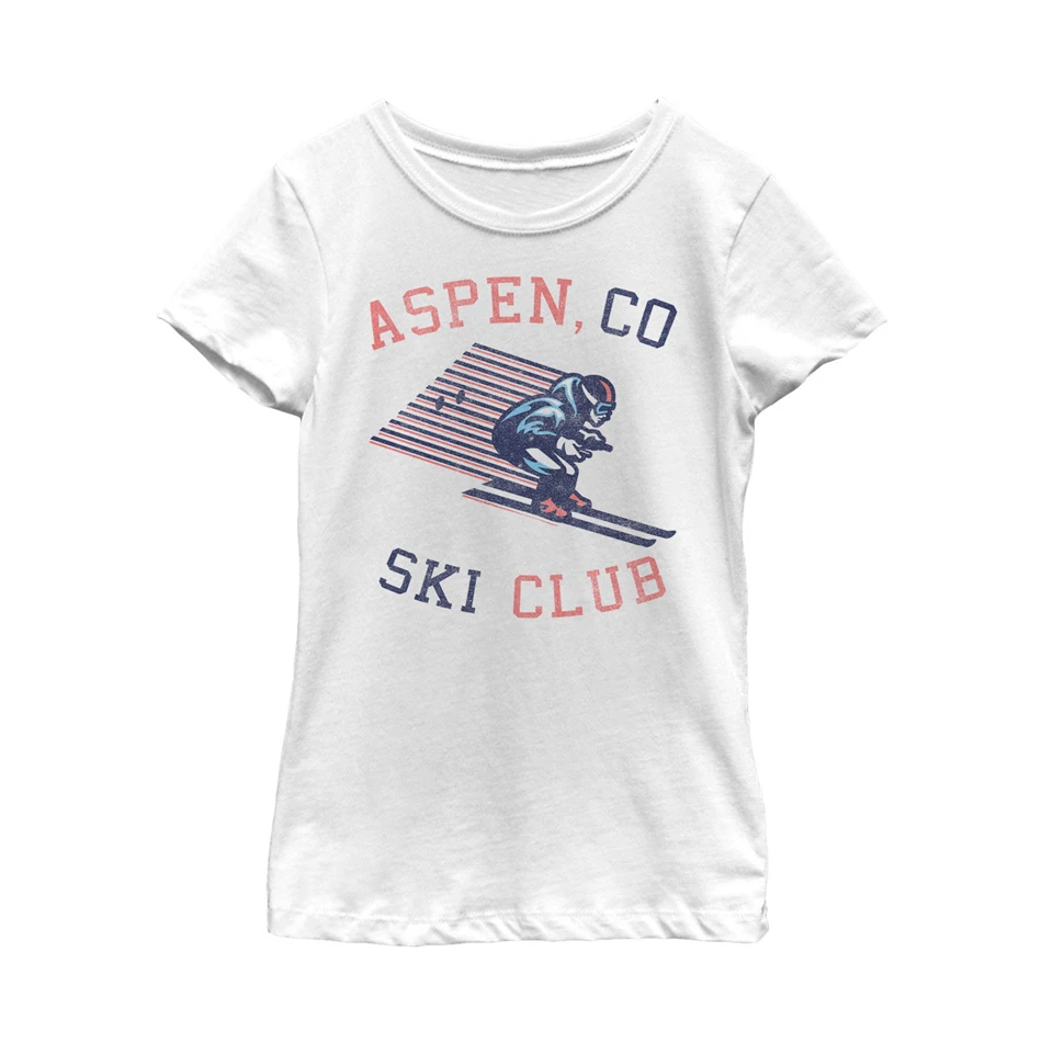 Футболка для девочек с принтом Lost Gods Aspen Ski Club футболка наивысшего качества |