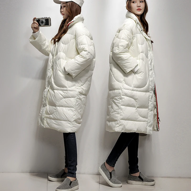 Plus Size Winter Jacket Women Down Coat Female Thick Casual White Duck