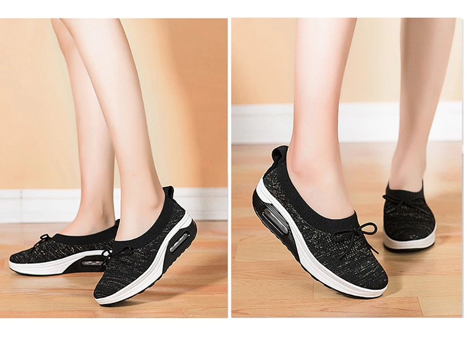 EOFK/Женская обувь на плоской платформе; женские кроссовки из мягкой ткани с бантиком-бабочкой; повседневные женские мокасины