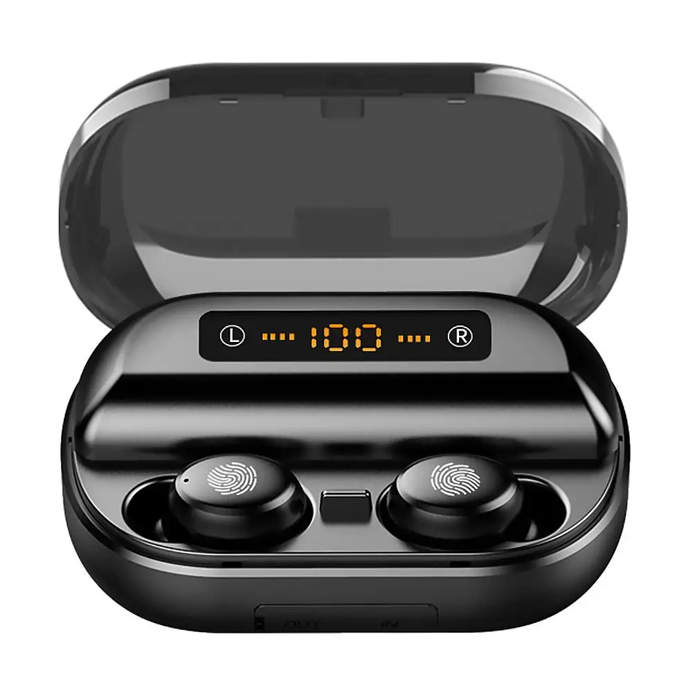 V11 TWS Bluetooth 5.0 Mini Music Headset Wireless IP67 Waterproof Sport Earphone with 4000mAh LED Display Charging Case Box