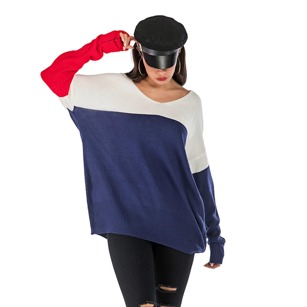 

Осенний с одним плечом тонкий с длинными рукавами свитер голова набор Твердые дикие женские джемпер Сексуальная строчка