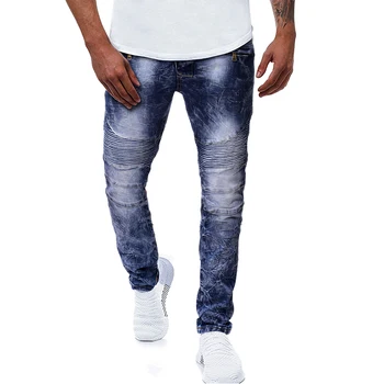 

2020 Fashion Jeans Men's Sling Colorblock Snowflake Contrast Trousers Denim High Quality Jean K019