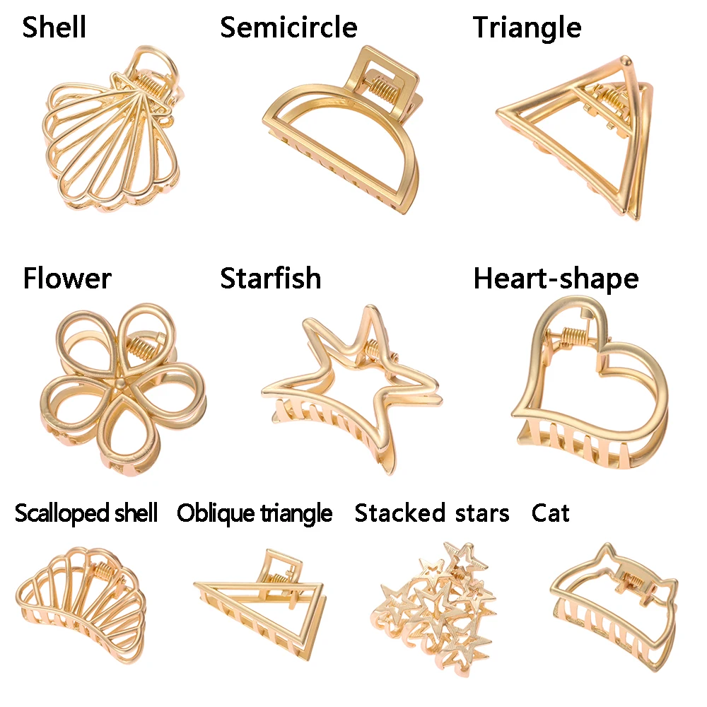 新レトロ女性幾何爪ソリッドカラーのヘアカニ金属ヘアクリップメイクスタイリングアクセサリー大サイズヘアピン Hair Clips Pins Aliexpress