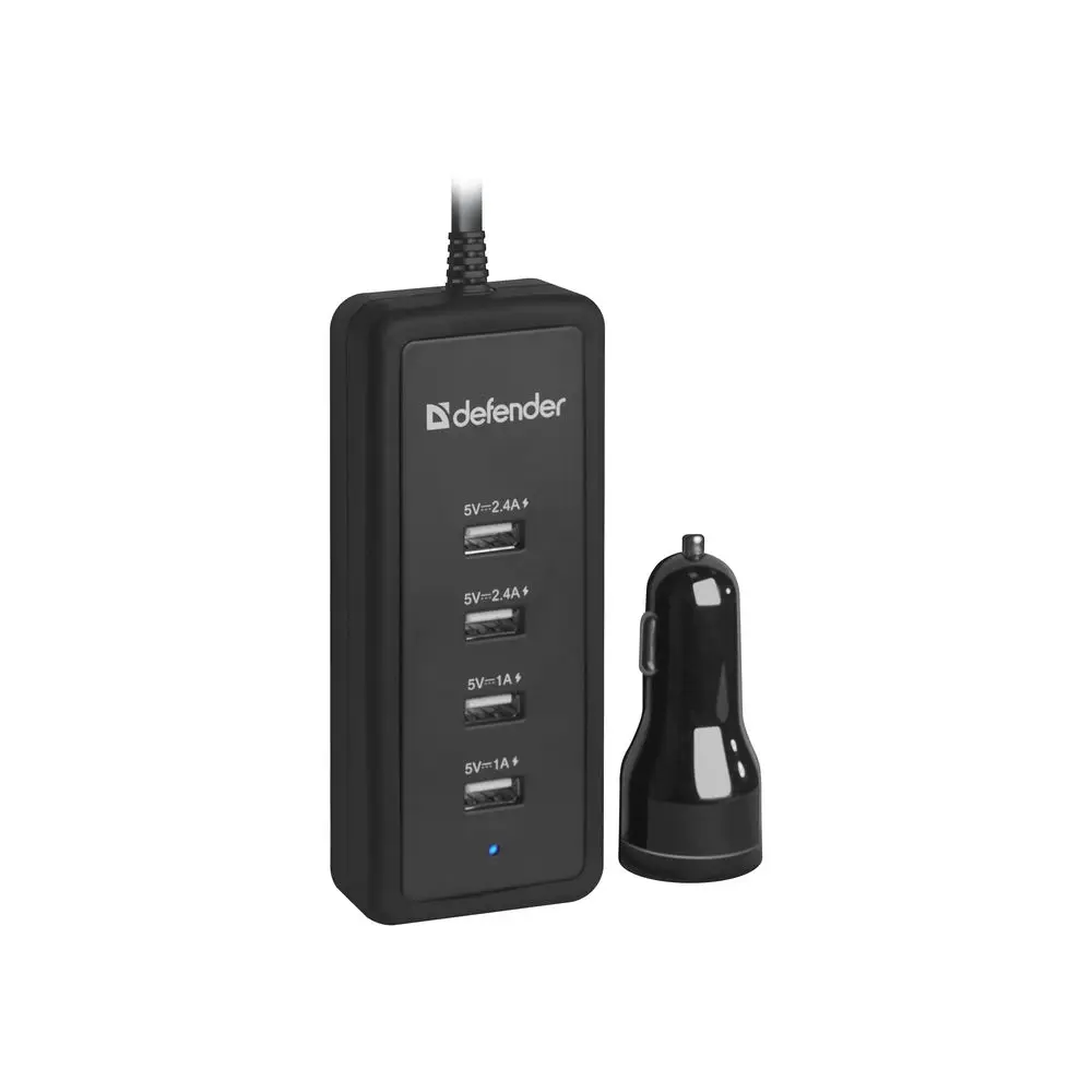 Автомобильный адаптер Defender ACA-02 5 портов USB, 5V / 9.2A