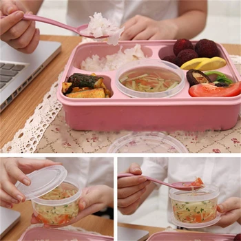 

The New Portable Five-Point Grid Lunch Box Microwave Lunch Box Fruit Food Storage Box Outdoor Picnic Lunch Box