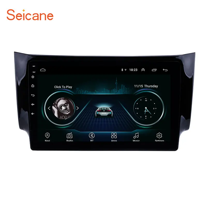 Clearance Seicane 2Din GPS Multimedia Player Head Unit For 2012 2013-2016 NISSAN SYLPHY Android 8.1 10.1" 2Din Car Radio Support SWC WIFI 0