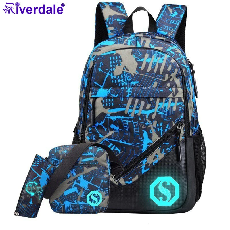 Новинка модные рюкзаки для ноутбука с USB зарядкой мужская повседневная