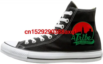 

Women Men Sports Shoes Casual Shoes Daily A Tribe Called Quest Print High-top Flat Canvas Shoes Fashion Sneakers Plus