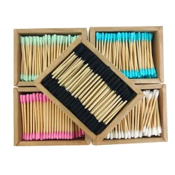5box 200PCS/Box Double Head Cotton Swab Bamboo Sticks Cotton Swab Disposable Buds Cotton For Beauty Makeup Nose Ears Cleaning
