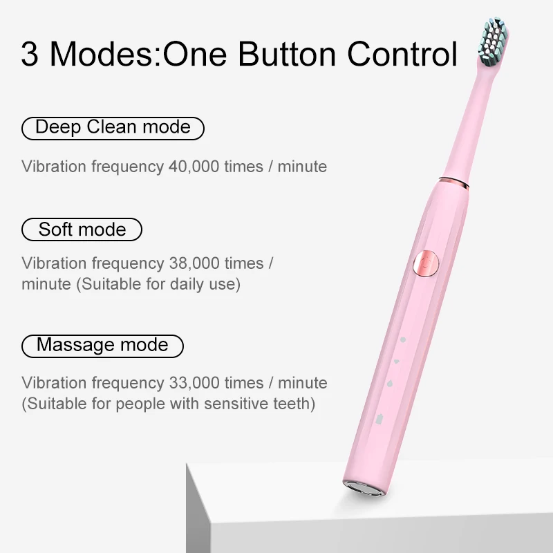 Electric Toothbrush Rechargeable 40000time/min Ultrasonic Washable Electronic Whitening Waterproof Adult Teeth Brush For Family