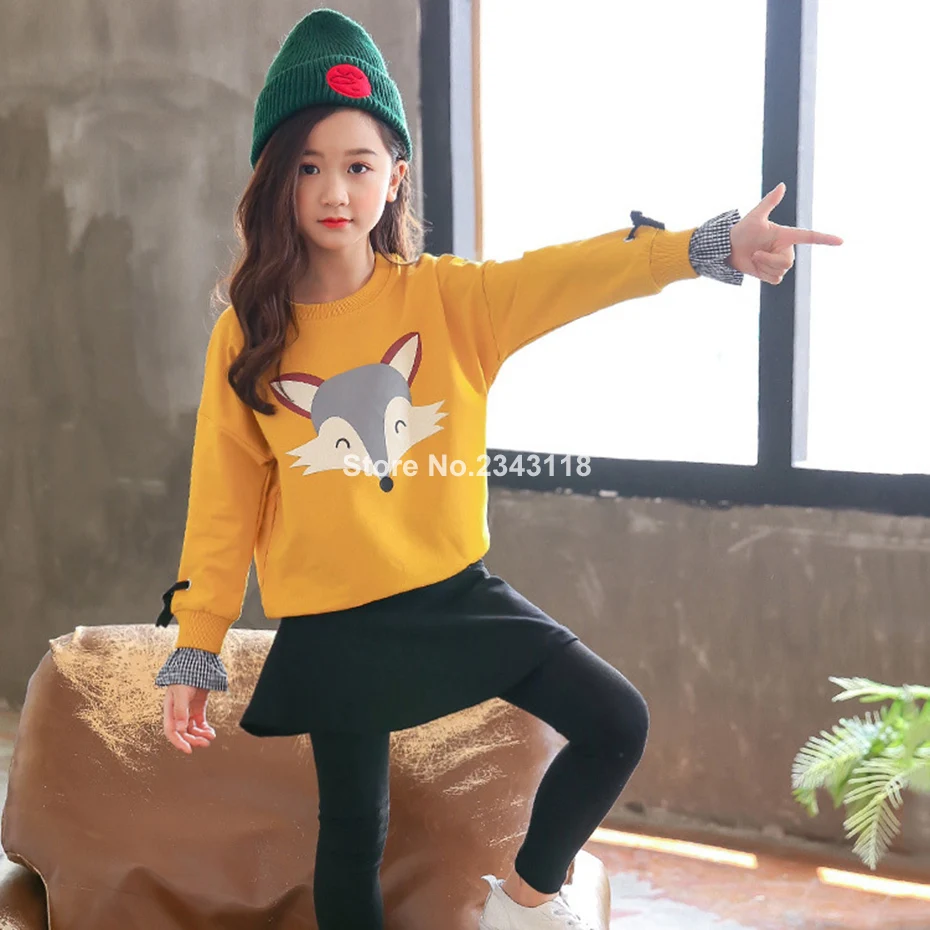 

Spring Girls Clothes Set Cartoon Sweatshirt +legging 2pcs Girls Suit Teenage Autumn Kids Casual Clothes For Girls 3-14 Years